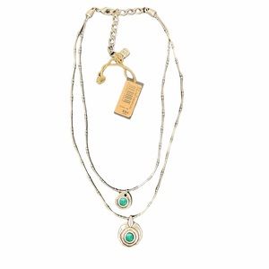 UNO de 50 sliver plated 2 strand blue necklace